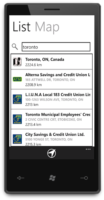 Credit Union Central of Canada - Search for Windows Phone 7