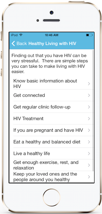 Health Is Vital App Information Screen